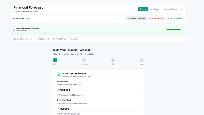 Financial Forecast - Build your 12-month P&L forecast